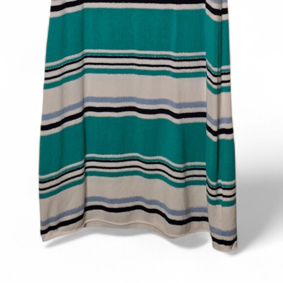Tommy Bahama Teal/White Striped Summer Dress Size Medium - Picture 4 of 6